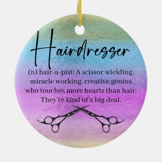 Hairdresser Ceramic Ornament (Achterkant)