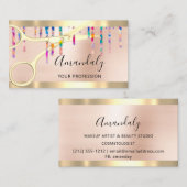 Hairdresser Coiffeur Gold Scissors Holograaf Visitekaartje (Voorkant / Achterkant)