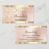 Hairdresser Coiffeur Gold Scissors Roos Gold Visitekaartje (Voorkant / Achterkant)