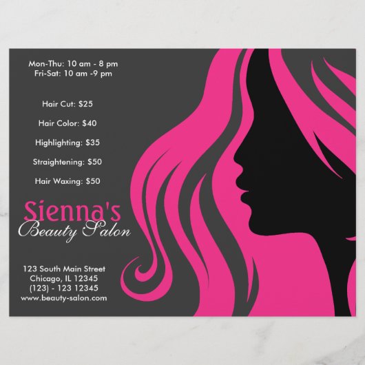 Hairdresser (Deep Pink) Flyer (Voorkant)