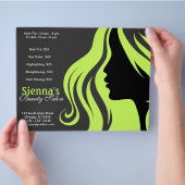 Hairdresser (Donkere Olijfgroen) Flyer (Hand)
