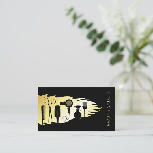 Hairdresser en schoonheidssalon stylist visitekaartje (Staand voorkant)
