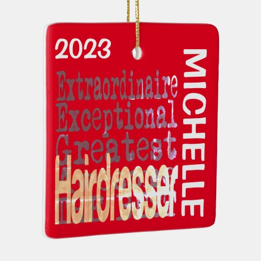 Hairdresser Extraordinaire CUSTOM Keramisch Ornament (Rechts)