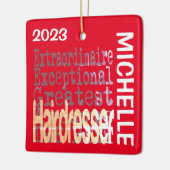 Hairdresser Extraordinaire CUSTOM Keramisch Ornament (Links)