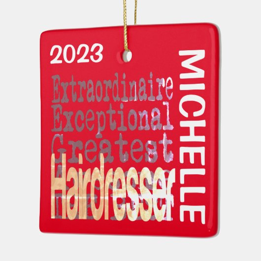 Hairdresser Extraordinaire CUSTOM Keramisch Ornament (Links)