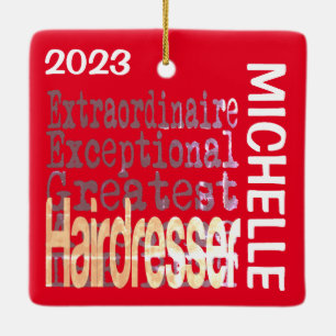 Hairdresser Extraordinaire CUSTOM Keramisch Ornament