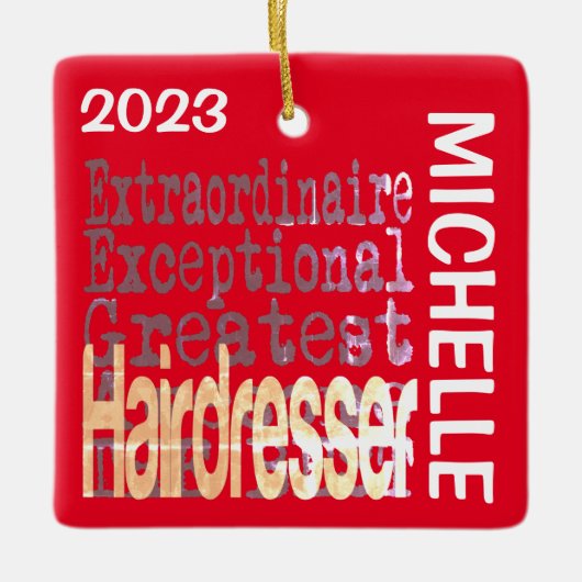 Hairdresser Extraordinaire CUSTOM Keramisch Ornament (Voorkant)