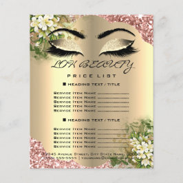 Hairdresser Eyelashes Makeup Artist Price List Flyer