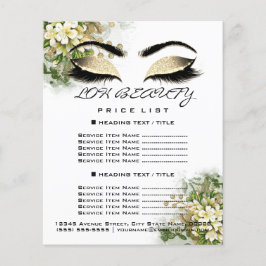 Hairdresser Eyelashes Makeup Price List Floral Flyer