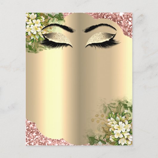 Hairdresser Eyelashes Makeup Studio Price List Flyer (Achterkant)