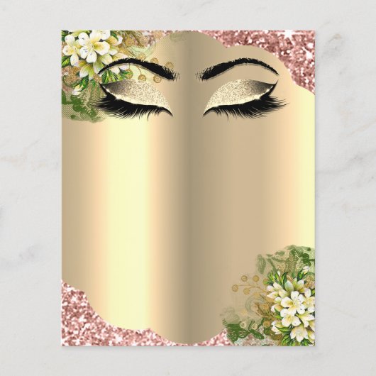 Hairdresser Eyelashes Makeup Studio Price List Flyer (Voorkant)