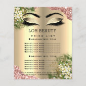Hairdresser Eyelashes Makeup Studio Price List Flyer (Achterkant)