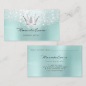 Hairdresser Glitter Makeup Water Crown Silver Afsprakenkaartje (Voorkant / Achterkant)