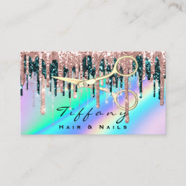 Hairdresser Golen Scissors Roos Loyalty Holograaf Visitekaartje