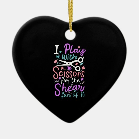 Hairdresser Haarstylist Gift Keramisch Ornament (Voorkant)