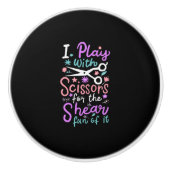 Hairdresser Haarstylist Gift Keramische Knop (Voorkant)