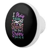 Hairdresser Haarstylist Gift Keramische Knop (Rechts)