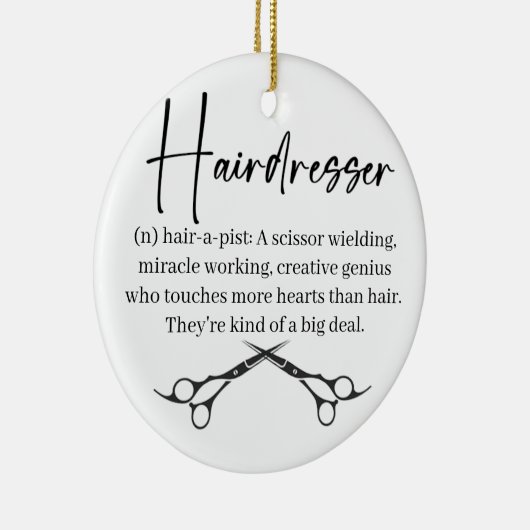 Hairdresser, Haarstylist kerstversiering Keramisch Ornament (Rechts)