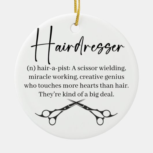 Hairdresser, Haarstylist kerstversiering Keramisch Ornament (Voorkant)