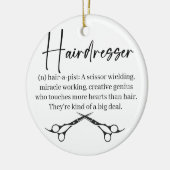 Hairdresser, Haarstylist kerstversiering Keramisch Ornament (Links)