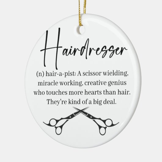 Hairdresser, Haarstylist kerstversiering Keramisch Ornament (Links)