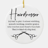 Hairdresser, Haarstylist kerstversiering Keramisch Ornament (Achterkant)