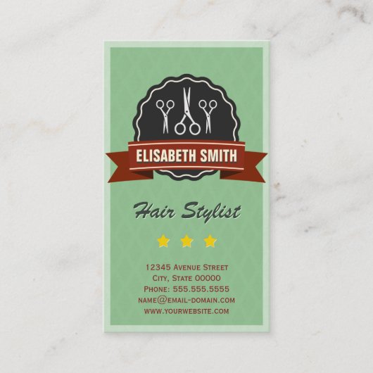 Hairdresser Haarstylist - Retro Visitekaartje (Voorkant)
