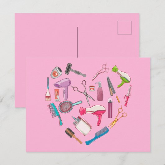 Hairdresser Haarstylist Tool Heart Briefkaart (Voorkant / Achterkant)