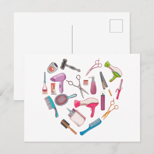 Hairdresser Haarstylist Tool Heart Briefkaart (Voorkant / Achterkant)
