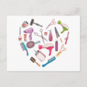 Hairdresser Haarstylist Tool Heart Briefkaart (Voorkant)
