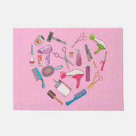 Hairdresser Haarstylist Tool Heart Deurmat