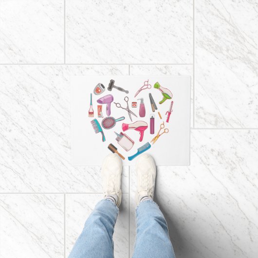 Hairdresser Haarstylist Tool Heart Deurmat (Binnen)