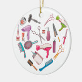 Hairdresser Haarstylist Tool Heart Keramisch Ornament (Links)