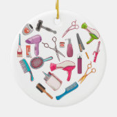 Hairdresser Haarstylist Tool Heart Keramisch Ornament (Achterkant)