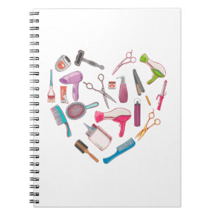 Hairdresser Haarstylist Tool Heart Notitieboek