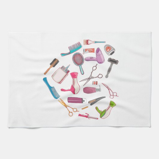 Hairdresser Haarstylist Tool Heart Theedoek (Horizontaal)