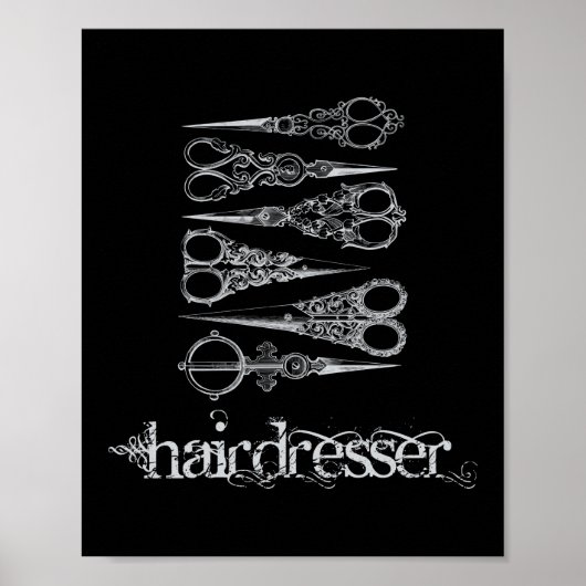  Hairdresser Hair Classic Scissors Poster (Voorkant)