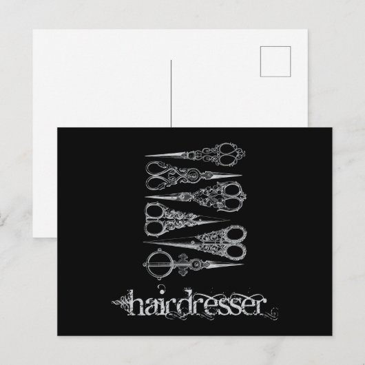  Hairdresser Hair Classic Scissors Uitnodiging Briefkaart (Voorkant / Achterkant)