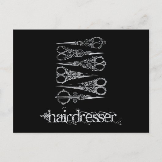 Hairdresser Hair Classic Scissors Uitnodiging Briefkaart (Voorkant)