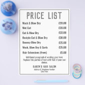 Hairdresser Hair Salon bijsluiter Prijslijst broch Flyer (Enkel)