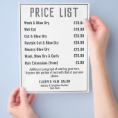 Hairdresser Hair Salon bijsluiter Prijslijst broch Flyer (Hand)