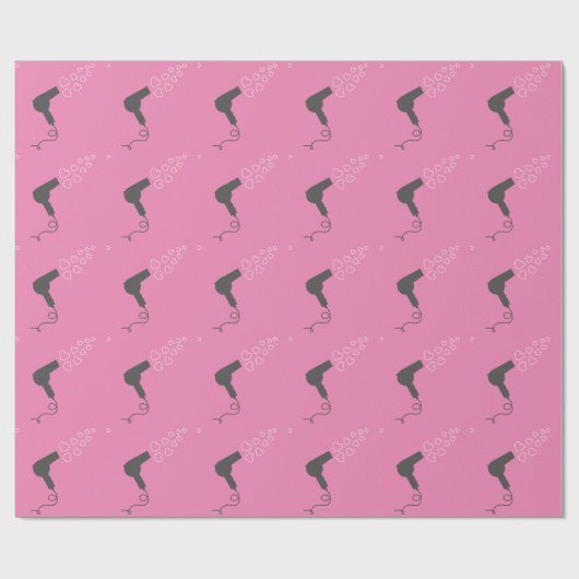 Hairdresser Hair Stylist Blowdryer Wrapping Paper Cadeaupapier (Vlak)