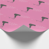 Hairdresser Hair Stylist Blowdryer Wrapping Paper Cadeaupapier (Hoek)