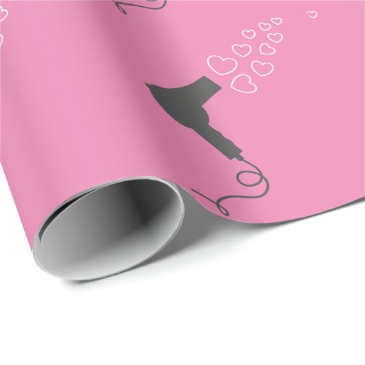 Hairdresser Hair Stylist Blowdryer Wrapping Paper Cadeaupapier (Rol Hoek)