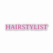 Hairdresser Hairstylist Pink Spa Salon Wedding Sticker (Voorkant)