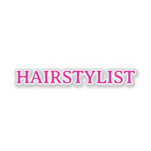 Hairdresser Hairstylist Pink Spa Salon Wedding Sticker (Voorkant)