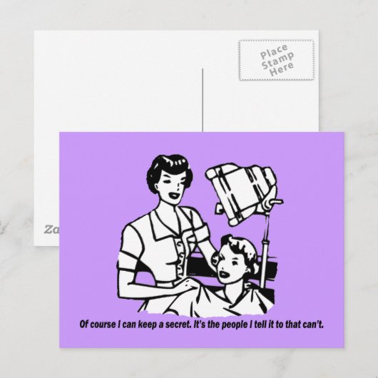 Hairdresser Humor - Natuurlijk kan ik een geheim b Briefkaart (Voorkant / Achterkant)