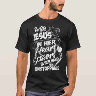 Hairdresser Jesus Cute Christus Follower Women Fun T-shirt