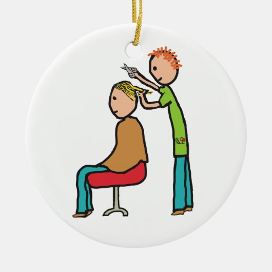 Hairdresser Keramisch Ornament (Voorkant)