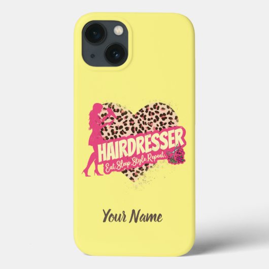 Hairdresser Leopard Hair Hustler Haarstylist Case-Mate iPhone Case (Achterkant)